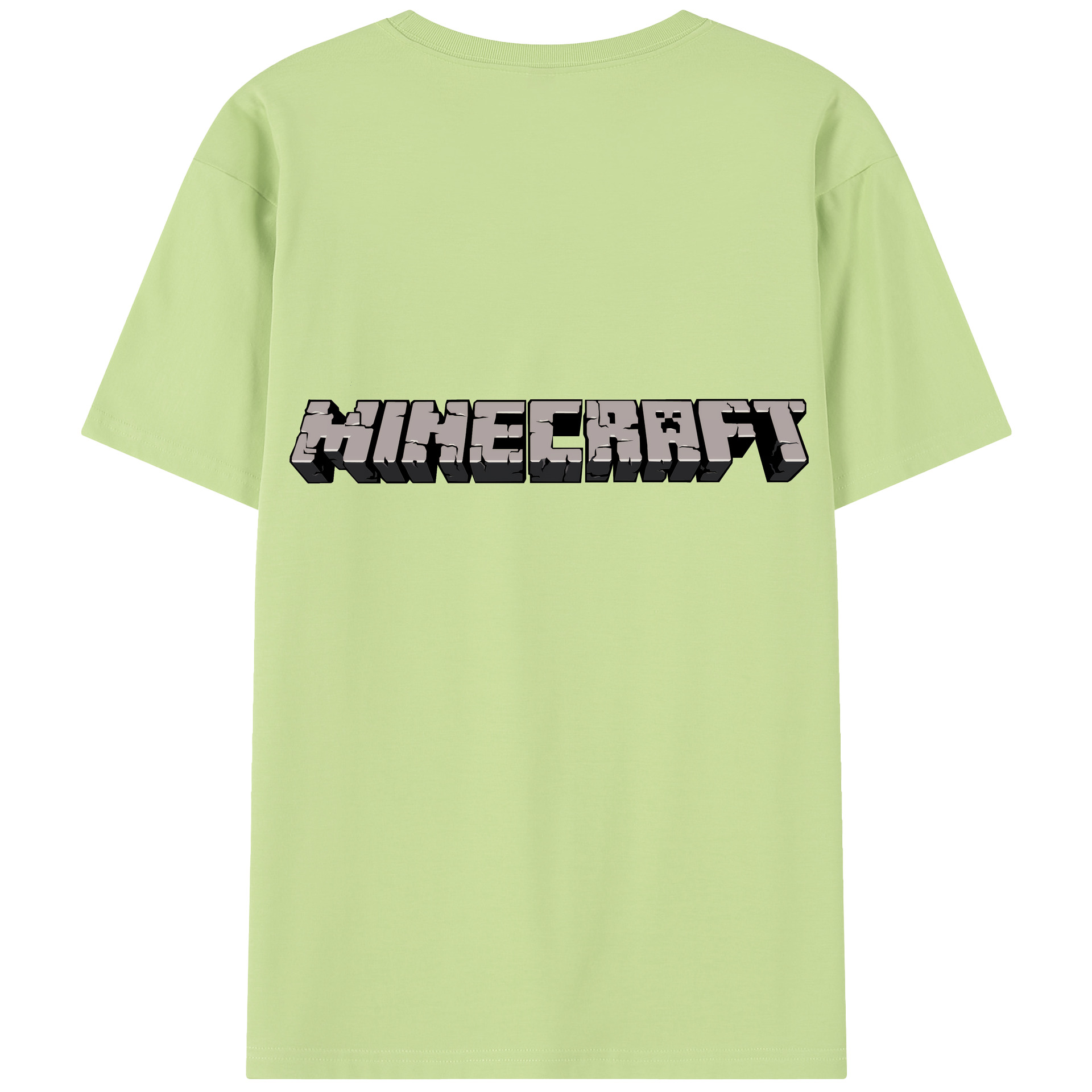 （画像用） マインクラフト ブロックの世界 Minecraft MC Block world 綿100％半袖Tシャツ（背面プリント）